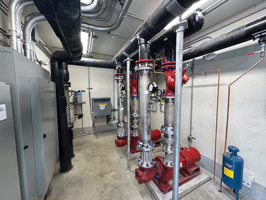 Figure 1: Pumps located in a central pumphouse serving primary distribution loops. Courtesy: CDM Smith
