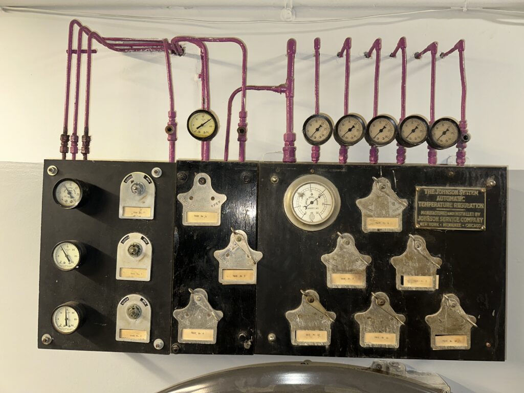 Figure 6: Building HVAC controls are nothing new, as demonstrated by this 75-year-old temperature control system Improving monitoring and control of building systems is critical in reducing energy usage. Courtesy: McGuire Engineers