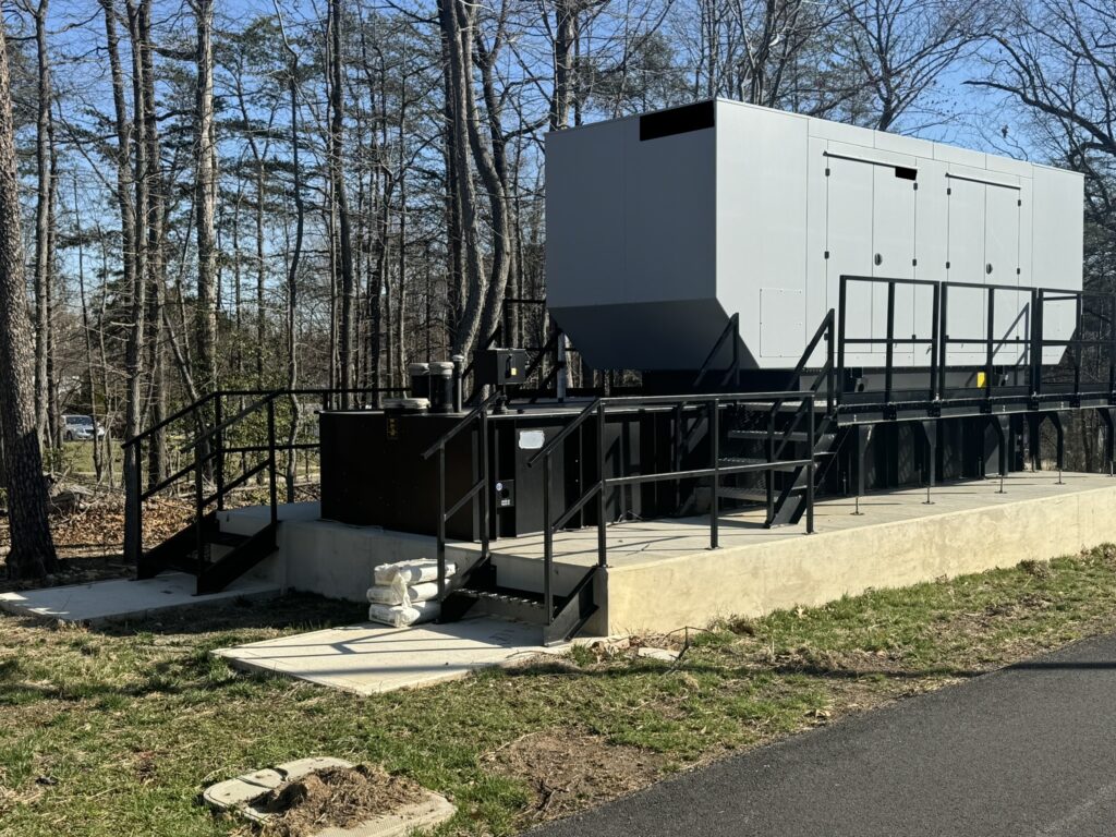 Figure 5. Diesel generator installed with access platform at a lab expansion. Courtesy: CDM Smith