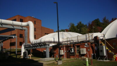 Figure 6: Arlington County Water Pollution Control Plant preliminary treatment building odor control duct to gravity thickeners. Courtesy: CDM Smith