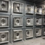 Figure 1: An example of a supply fan array with backdraft dampers. Courtesy: Smith Seckman Reid, Inc.