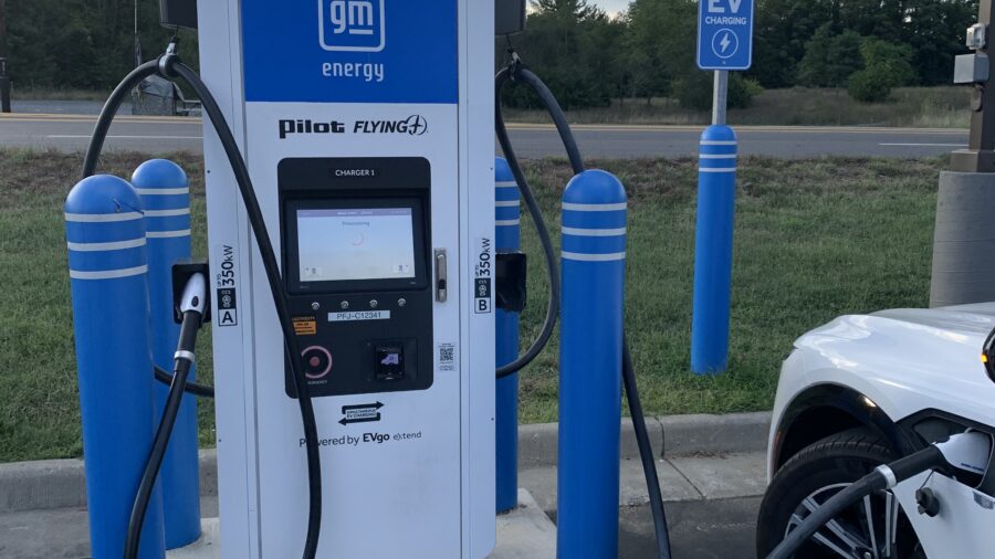 Figure 3: This Level 3 charger is properly protected from potential collisions by having bollards installed. Courtesy: CDM Smith