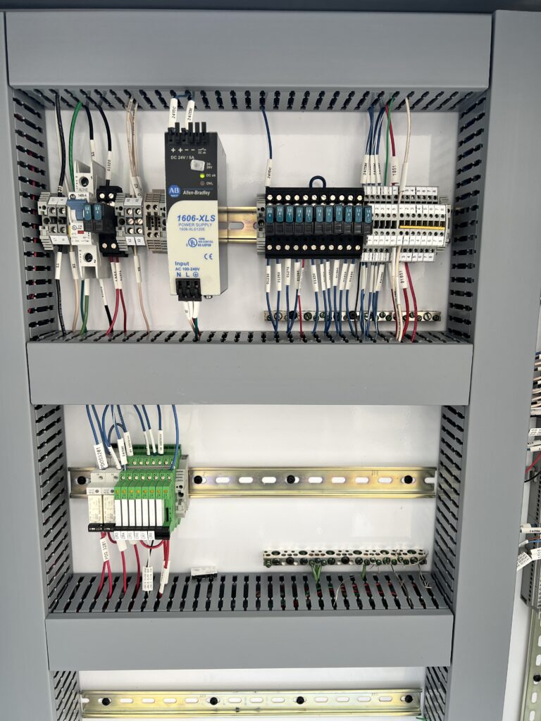 Figure 3: A well-organized control panel with power distribution, input/output terminals, UL-listed components and intrinsic safety barriers demonstrates best practices in panel layout and labeling —foundational to successful controls integration. Courtesy: Page