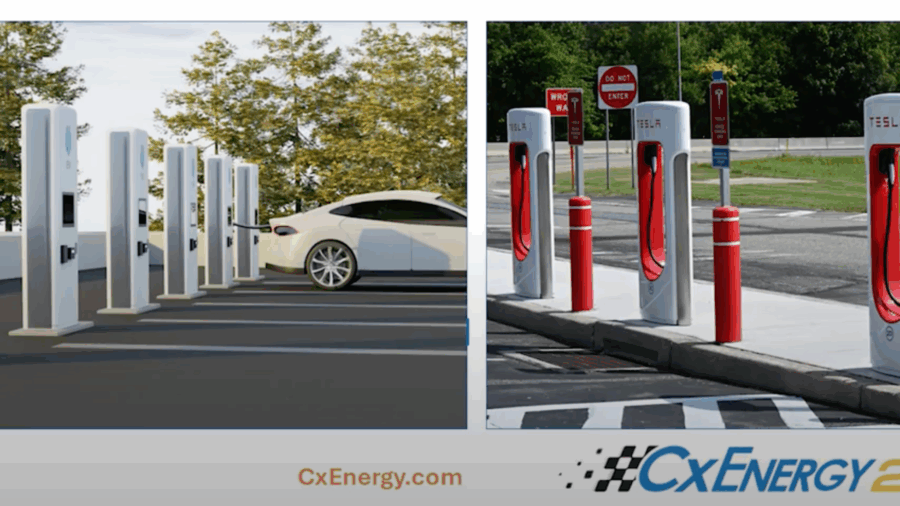 Charging plazas for electric vehicles. Courtesy: CxEnergy