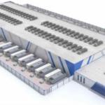 Figure 1: Typical arrangement for data centers showing the yard equipment and chillers on roof top. Courtesy: WSP