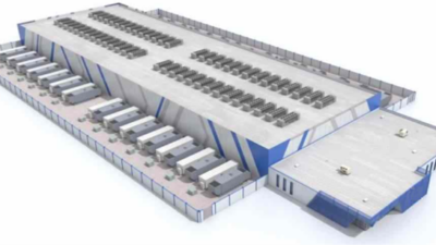 Figure 1: Typical arrangement for data centers showing the yard equipment and chillers on roof top. Courtesy: WSP