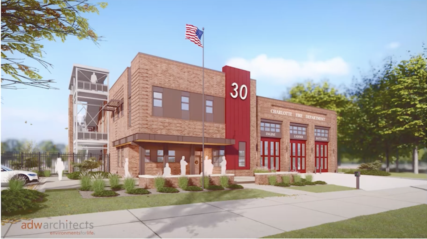 The first all-electric, LEED-certified fire station in Charlotte, North Carolina. Courtesy: CxEnergy