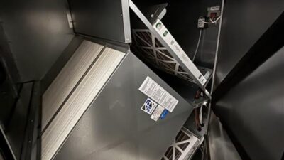 Figure 2: Static-plate energy recovery core installed in the dedicated outdoor air system. Courtesy: CDM Smith