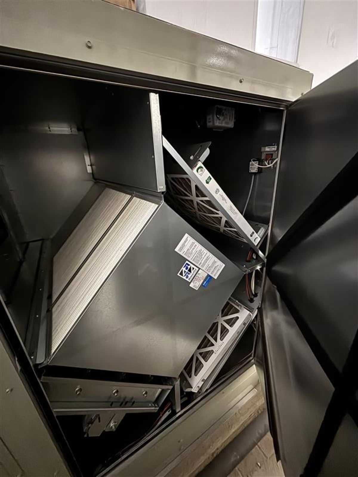 Figure 2: Static-plate energy recovery core installed in the dedicated outdoor air system. Courtesy: CDM Smith