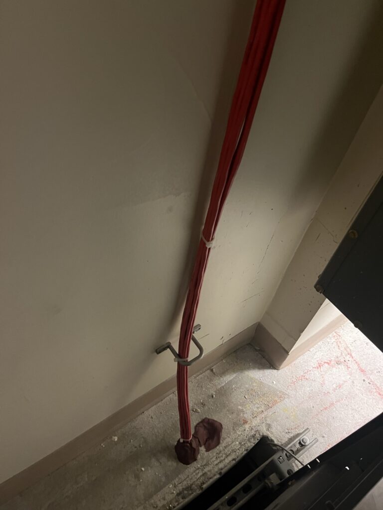 Figure 3: Circuit integrity cable installed in a high-rise building. Courtesy: Jensen Hughes Inc.