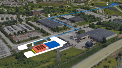 Figure 4: On certain campuses, waste heat from on-site AI computing data centers can be recovered and pushed into district energy systems to heat neighboring facilities. Courtesy: IMEG