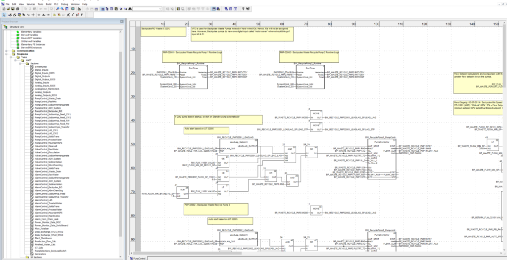 Figure 4: Example program code for a programmable logic controller used by automation programmers to analyze and reverse engineer control descriptions. Courtesy: HDR