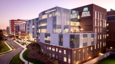 Figure 1: The Medical College of Wisconsin Center for Cancer Discovery building was designed by CannonDesign, built by Mortenson Construction and completed in the summer of 2025. Courtesy: CannonDesign