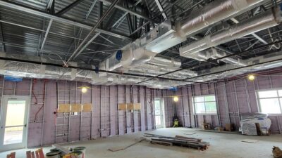 Figure 6: Variable air volume box installation during building construction. Courtesy: CDM Smith