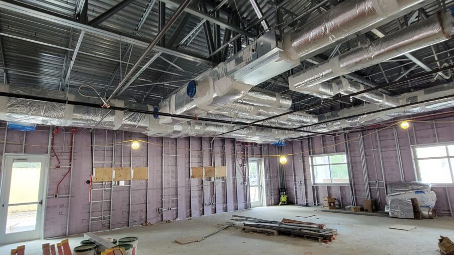 Figure 6: Variable air volume box installation during building construction. Courtesy: CDM Smith