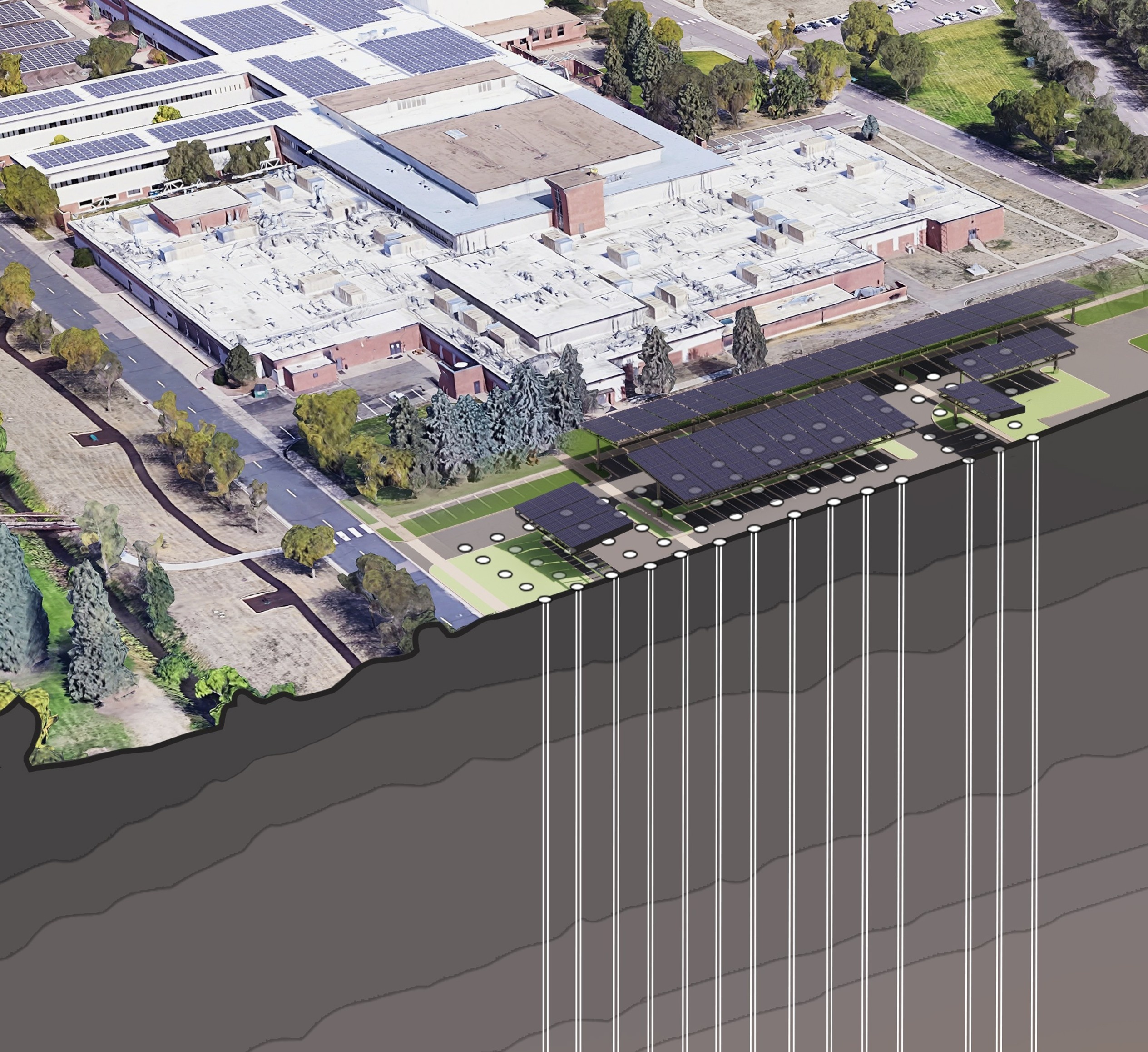 Figure 1: Geothermal boreholes for ground heat exchange. Courtesy: SmithGroup