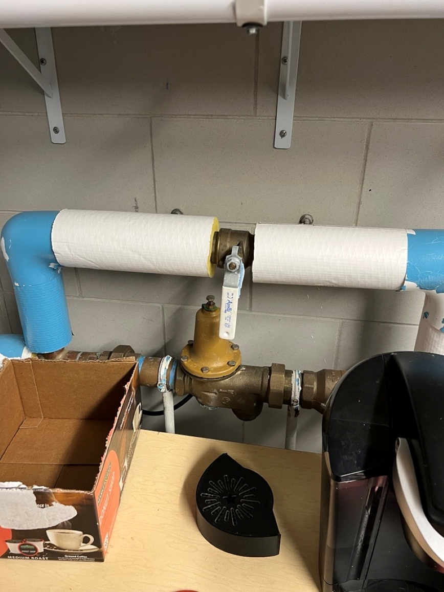 Figure 2: Pressure-reducing valve at the domestic water entrance inside a building. Courtesy: CDM Smith