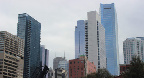 High-rise commercial buildings in Chicago, along the Chicago River. Courtesy: CFE Media and Technology