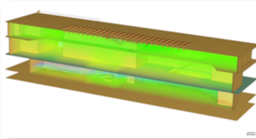 Fire dynamics simulator (FDS) atrium smoke control tenability analysis. Courtesy: WSP USA