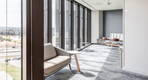 Figure 2: Daylight zone in typical windowed space with photocell controlling general lighting in waiting room. Courtesy: Certus.