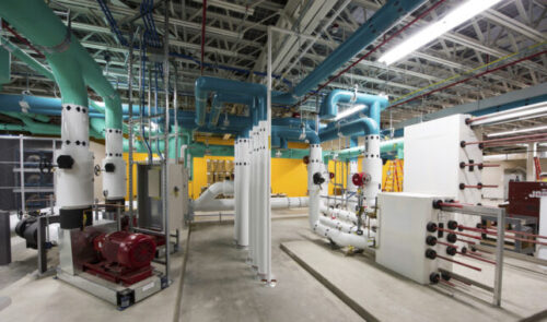 Example of heat recovery system at National Renewable Energy Labs ESIF HPC data center. Courtesy: SmithGroup.