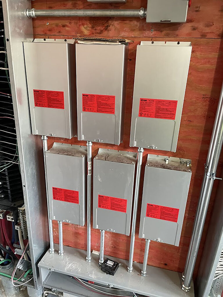 Central lighting inverter provides power for emergency lighting